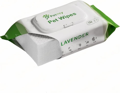 Dog Wipes for Paws, Butt, Ears, Eyes - Organic Hypoallergenic Lavender Scented Wipes, 100 Count