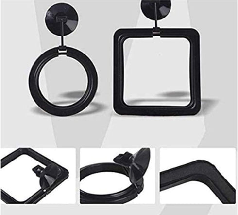 4 Pcs Fish Feeding Ring, Square and Round Aquarium Floating Food Feeder with Suction Cup