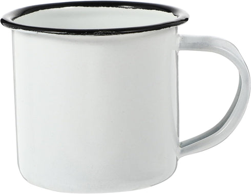 Lurrose Enamel Cup, Large Classic Camping Mug with Handle for Coffee, Tea, Milk, White Camping Cookware