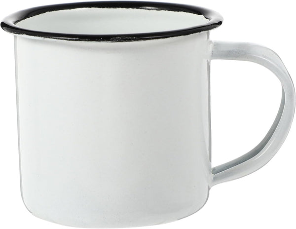 Lurrose Enamel Cup, Large Classic Camping Mug with Handle for Coffee, Tea, Milk, White Camping Cookware