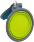 Small Collapsible Dog Bowl, 12oz, 2 Pack Portable and Foldable Pet Travel Bowls with Carabiners & Lids (Blue+Green+Grey)