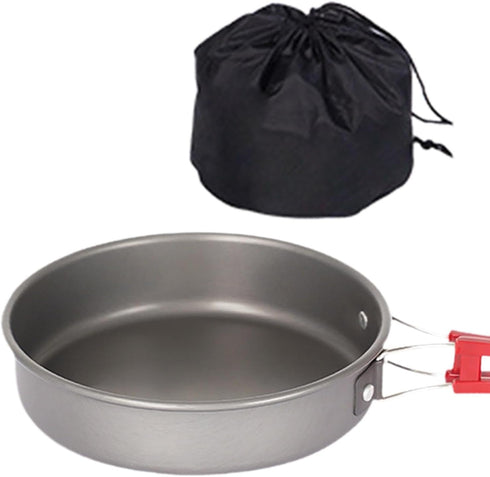 Menolana Backpacking 15.3 cmx3.5 cm Frying Pan Nonstick Saucepan Lightweight Flat Bottomed Cookware Cooking Skillet