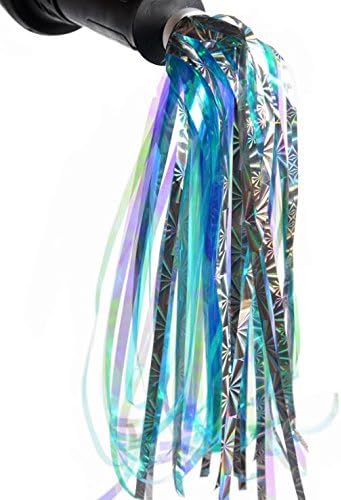 Kids Scooter Streamers, Colourful Pom-pom Pair for Bicycle Grips, Sparkle Tassel Ribbon Accessories