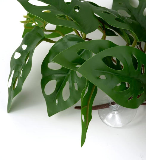 WOLEDOE Reptile Plants for Terrarium, Amphibian Habitat Decor Artificial Hanging Plants with Suction Cup - Fake Swiss