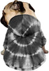 Howilath Pup Dog Hoodie - Stylish Tie-dye Black Radial Streetwear T Shirt Pet Outfit with Hat - L