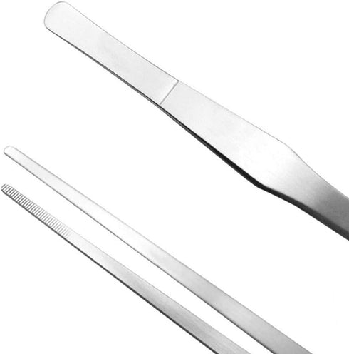 2pcs Stainless Steel Feeding Tongs, Long Tweezers 27cm/10.6 inches for Aquarium Plants