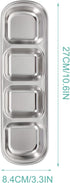 Compartment Pet Tray Food Bowls: 2pcs Stainless Steel Cat Bowl Divided Pet Dishes Bowls for Kitten Small Dogs Food Water Feeder