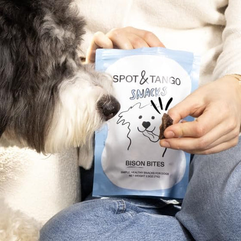 Spot & Tango Bison Bites Dog Snacks - 100% Bison Kidney, Freeze-Dried Treats for All Dogs