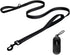 Heavy Duty Dog Leash, 5FT/6FT Double Handle Reflective Training Lead for Large Breed Dogs, Black