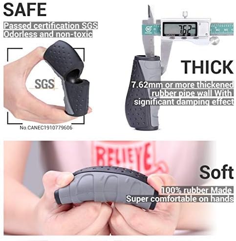 PRUNUS No-Slip Soft Rubber Bike Handlebar Grips - Universal for Bicycles, MTB, BMX, E-Bike, and City Commuter Bikes