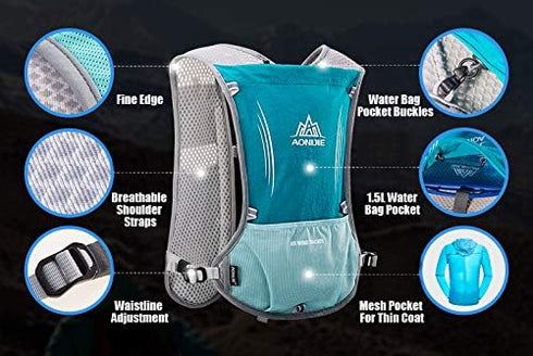 Lovtour Premium Hydration Vest Pack for Marathon, Cycling, Hiking with Soft Water Bottle