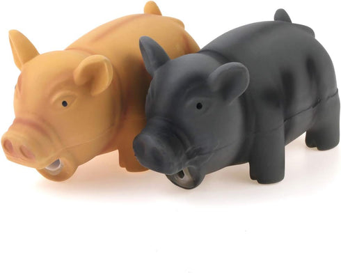CHIWAVA 2 Pack 6.5" Medium Pig Dog Toy for Dogs Latex Rubber
