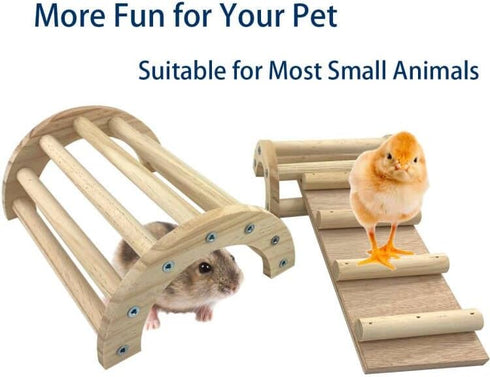 3in1 Chicken Perch Roosting Bar Jungle Gym Wooden Arch Bridge Platform Stand Ladder Climbing Ramp Toys for Chick