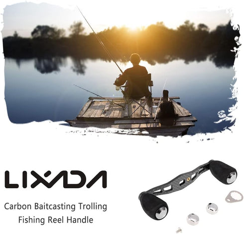 Lixada Carbon Fishing Reel Handle, Ultralight Baitcasting Trolling Reel Handle for Left Right Reels