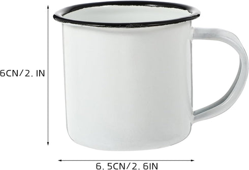 Lurrose Enamel Cup, Large Classic Camping Mug with Handle for Coffee, Tea, Milk, White Camping Cookware