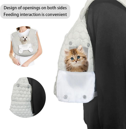 Gleegain Backpack Dog Sling Carrier for Hiking Camping Travel Hands-Free Cross Shoulder Straps Safety Leash Ring Puppy