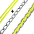 Chain Dog Leash, Chew Proof Metal Leash for Medium Large Dogs, 4FT Anti Chew with Soft Padded Handle, Yellow 3.0