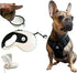 Funny Fur Grace Dog Walking Set - Black & White: Adjustable Escape-Proof Harness, 16ft Leash, Pup Bags, Bowl - Medium