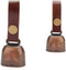 Dog Collar Bell, Anti-theft Pet Bells Tracker with Leather Button Strap and Silver Pendant ID Tags (2 Sets)