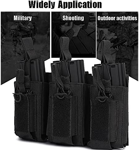 Triple Mag Pouch Open-Top Rifle and Pistol Magazine Pouches for M4 M16 AK Military Gear