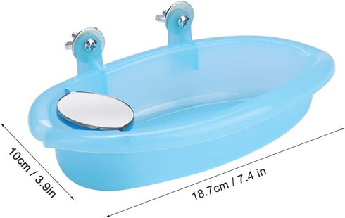 Pssopp Bird Bathtub, Hanging Bird Bath Cube Cute Pet Bird Bathing Box Bird Shower Bathtub Accessories with Mirror pet