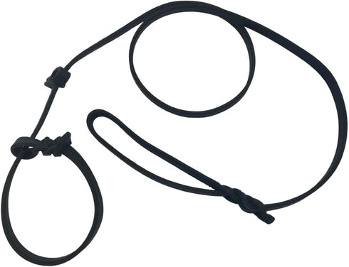 Ravenox Leather Slip Lead Dog Leash, Soft, Adjustable Handmade Latigo Pet Lead, Black, No Hardware Leash Collar