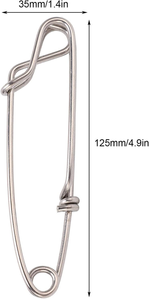 Set, 5pcs Longline Snap Clip Stainless Steel Tuna Clips for Ocean Fishing - Strong Tension, Durable Material, Ideal