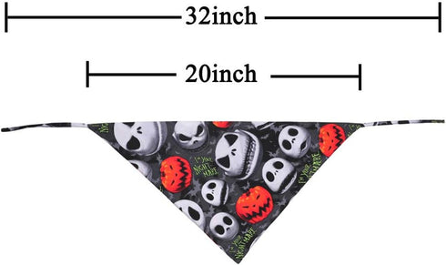 Halloween Dog Bandana, Reversible Triangle Bibs Scarf Accessories for Large Dogs Cats Pets