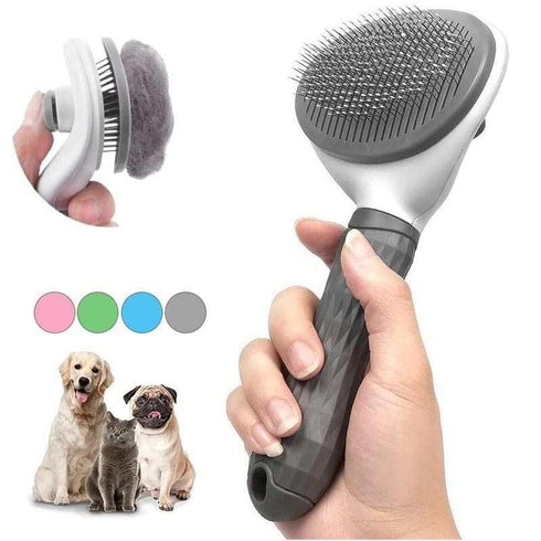 Self-Cleaning Pet Grooming Tool: Dog Brush & Cat Comb with Stainless Steel Needles for Hassle-Free Pet Hair Removal