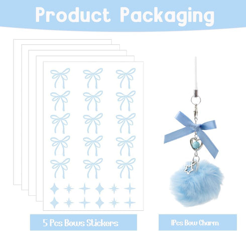 Ceoyiler Bows Stickers for Owala Accessories, Pink Bow and Star Design Waterproof Stickers, Suitable for Owala Water