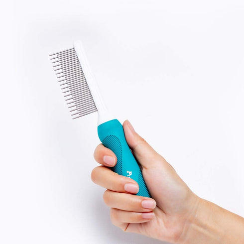 PIEPEA Pet Comb, Long and Short Teeth Comb for Dogs & Cats, Pet Hair Comb for Home Grooming Kit, Removes Knots, Mats
