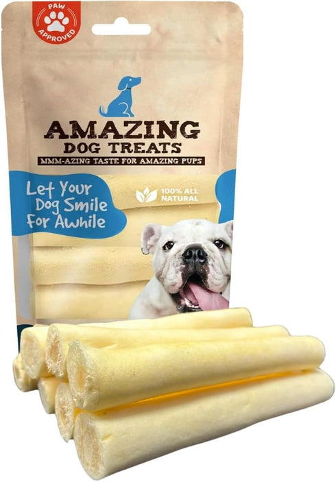 Amazing Dog Treats, 6 Inch Cow Tail Dog Chew, Thick, 10 Pcs/Pack, Premium Quality, Rawhide Alternative