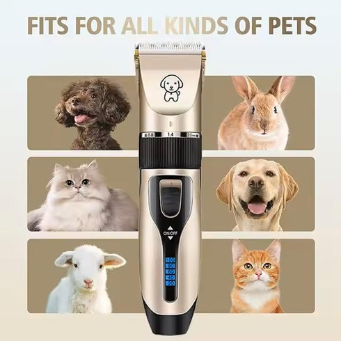 Generic 6 Pet Grooming Kit, Rechargeable Clippers with Guide Combs, Stainless Steel Blades, Scissors, Comb