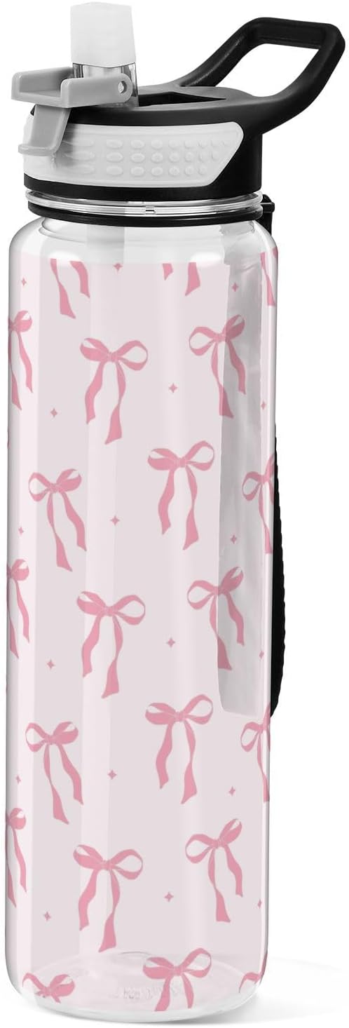 GOODOLD Bow 32 oz Water Bottle - Clear Tritan, BPA-Free, LeakProof with Carry
