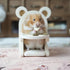 WCDJOMOP Handmade Wooden Hamster Dining High Chair - Small Animal Cage Accessories Habitat Decor House Photo Props