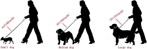 Heavy Duty Stainless Steel Dog Chain Leash, 3FT/4FT/5FT Cuban Link Metal Leashes, Genuine Leather Handle, Silver