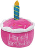 Plush Birthday Dog Toys - Pink Birthday Cake Toy with Squeaker for Small, Medium, and Large Dogs