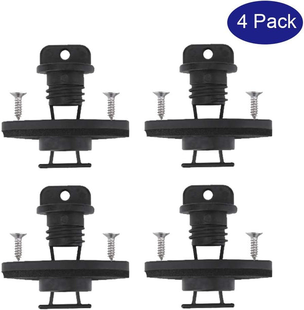 Kayak Drain Plug Kit, Hull Coarse Thread Bung for Canoe Boat, 4 PCs with Screws Replacement Hardware