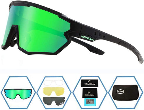 Polarized Sports Sunglasses for Adults and Youth - Cycling, Baseball, Fishing, Ski, Golf