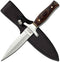MTech USA Fixed Blade Knife, Satin Finish Stainless Steel Blade, Brown Wood Handle, Includes Nylon Sheath - MT-20-03