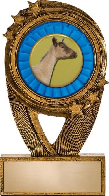Crown Awards Gold Dairy Goat Trophies, 5" H Resin Dairy Goat Trophy,