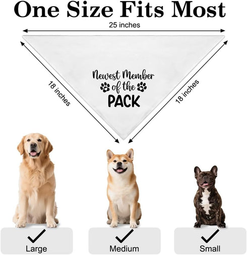 Vgrti Pack New Member of The Funny Dog Bandana, New Puppy Bandana, Cute Pregnancy Announcement Pet Scarf Accessories