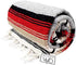 Heather Gray Mexican Yoga Blanket - Thick Grey Diamond with Camel, Tan, & Rust Stripes