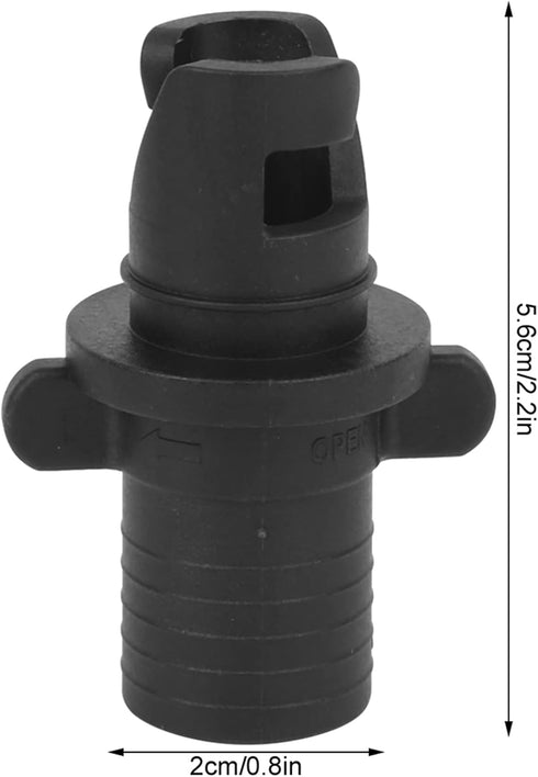 Qiilu Inflatable Pump Adaptor, Black Plastic Kayak Air Valve Connector for Surfboard Inflation
