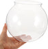 POPETPOP Plastic Fish Bowl, Transparent Small Aquarium for Betta Fish, Round Plastic Fish Bowl (7.07X7.07X6.29in)
