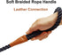 6 FT Rope Dog Leash, Soft Strong Braided Leash with Leather Tailor Connection, Pet Leash for Small Medium Large Dogs