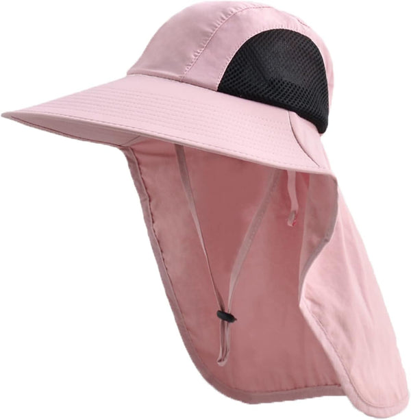 Sun Hat for Men and Women with Neck Flap, UPF 50+ UV Protective Wide Brim Hiking Fishing Hat