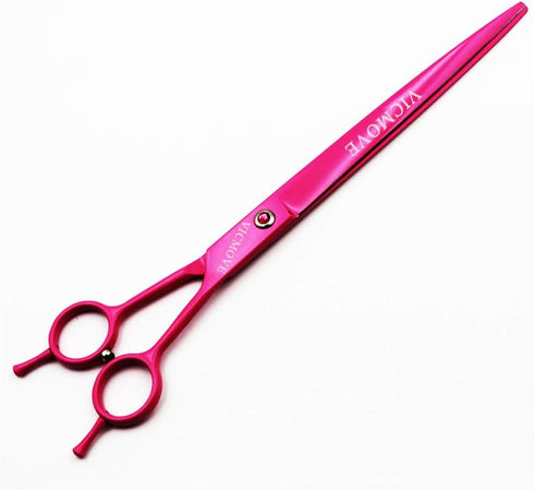 9" (9 Inch, Professional Pet Dog Grooming Scissors Suit Cutting&Straight&Curved Shears Kit Pink)
