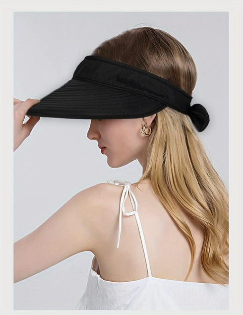 Womens Sun-Hats Summer UV Protection, Packable Visor Zip-Off 2 in 1 Detachable Wide Brim Outdoor Golf Beach Hat