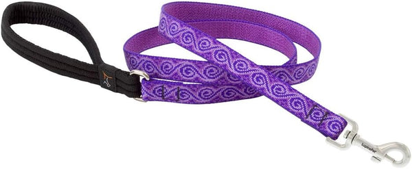 LupinePet Originals 4-Foot Padded Handle Leash - 3/4" Jelly Roll for Medium and Larger Dogs